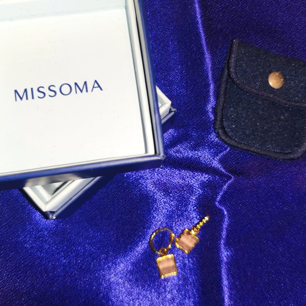 Mini pyramid charm drop earrings